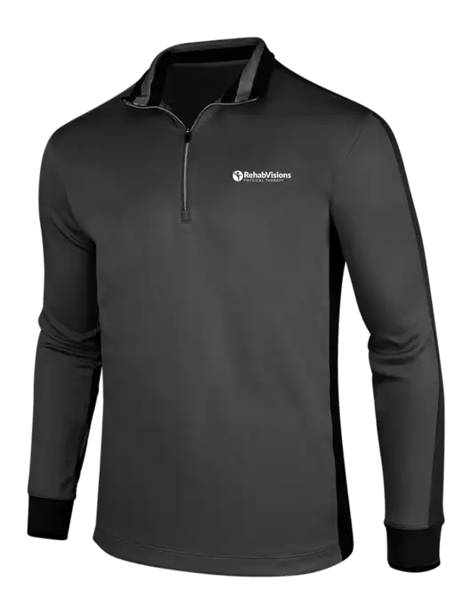 NIKE Anthracite Heather/Black Dry-Fit 1/2 Zip Cover-Up w/RV Physical Therapy Logo