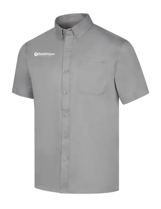 Short Sleeve Light Grey Superpro React Twill Shirt w/RV Physical Therapy Logo