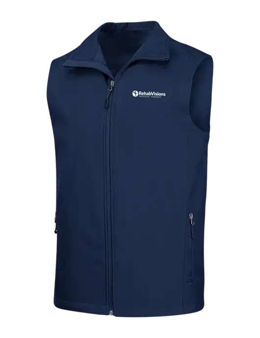 Navy Core Soft Shell Vest w/RV Physical Therapy Logo