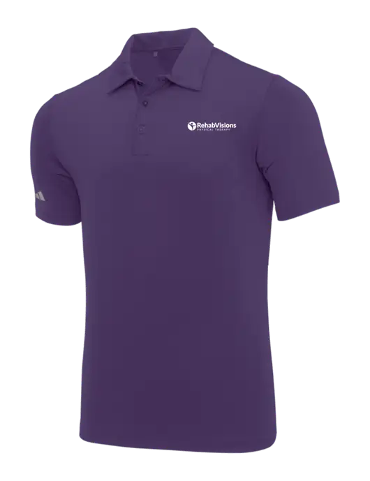 Adidas Purple Ultimate Solid Polo w/RV Physical Therapy Logo
