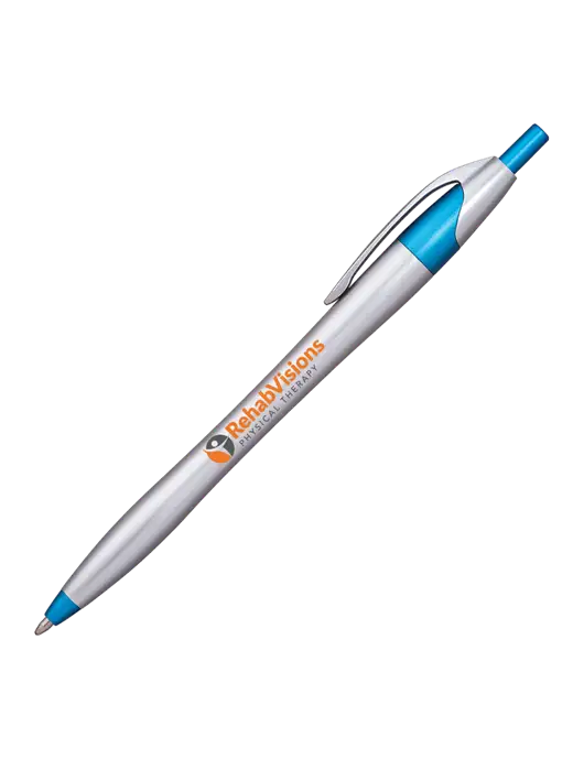 Novella Sapphire/Chrome Bright Pen - Blue Ink w/RV Physical Therapy Logo