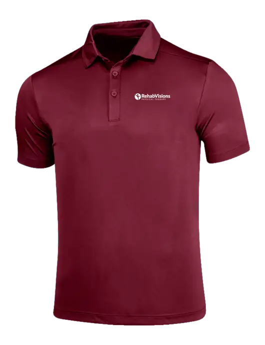 Maroon Posi-UV Pro Polo w/RV Physical Therapy Logo