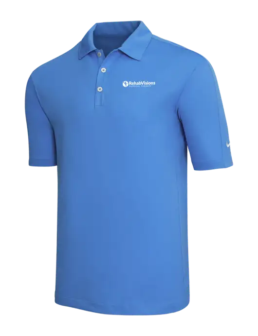 Nike Light Royal Blue Tech Sport Dri-FIT Polo w/RV Physical Therapy Logo