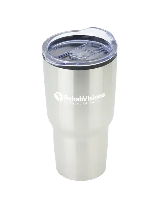 Odyssey Silver 30 oz Travel Tumbler w/RV Physical Therapy Logo