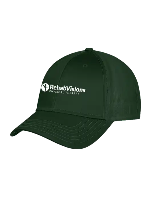Dark Green Mesh Trucker Cap Snap Back w/RV Physical Therapy Logo