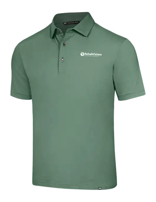 TravisMathew Sage Glenview Solid Polo w/RV Physical Therapy Logo