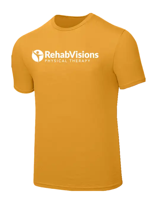 Seriously Soft Yellow Gold T-Shirt w/RV Physical Therapy Logo