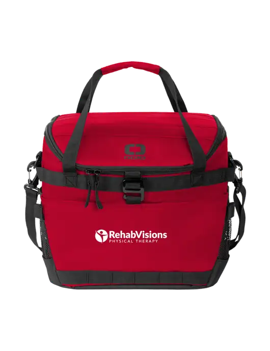 OGIO Red Sprint 24-Pack Cooler w/RV Physical Therapy Logo