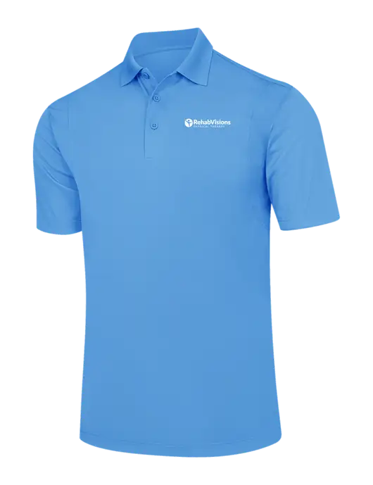Carolina Blue Micropique Sport-Wick Polo w/RV Physical Therapy Logo
