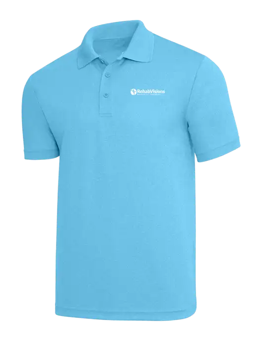 Light Sapphire Heather PosiCharge RacerMesh Polo w/RV Physical Therapy Logo