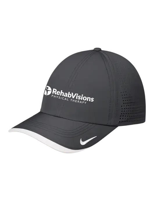 Nike Dark Grey/White Dri-FIT Perforated Performance Cap w/RV Physical Therapy Logo