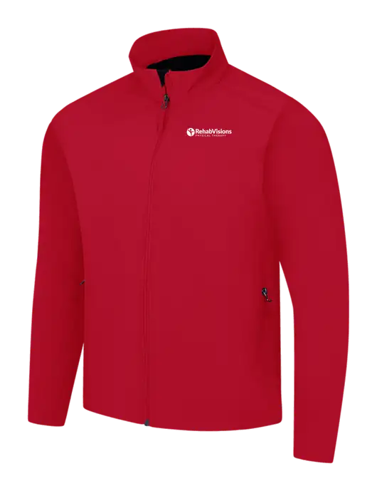 Red Core Soft Shell Jacket w/RV Physical Therapy Logo