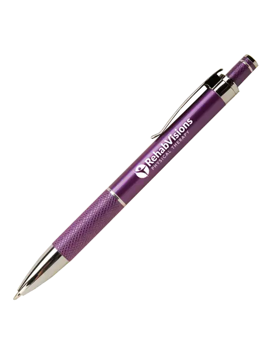 Diamond Etched Purple Pen - Black Ink w/RV Physical Therapy Logo