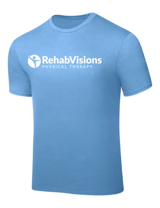 Carolina Blue PosiCharge Competitor Tee w/RV Physical Therapy Logo