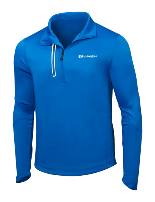 OGIO Electric Blue Endurance Fulcrum 1/4 Zip w/RV Physical Therapy Logo