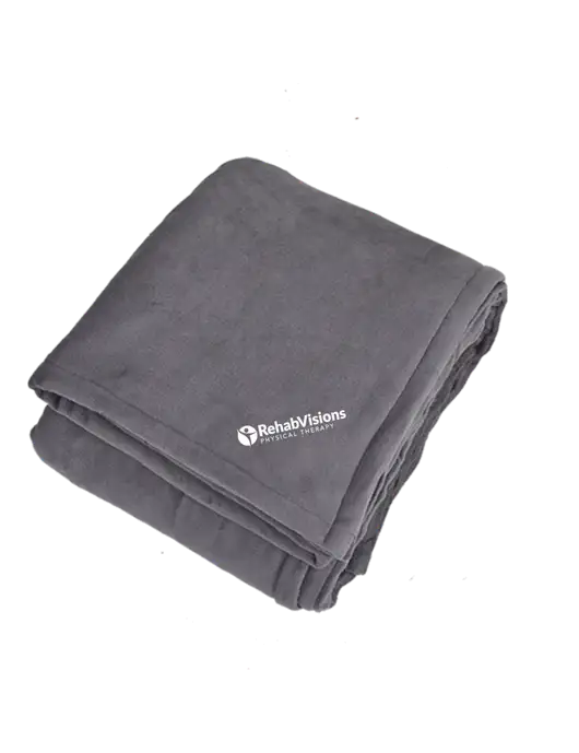 Oversized Graphite Ultra Plush Blanket Graphite w/RV Physical Therapy Logo