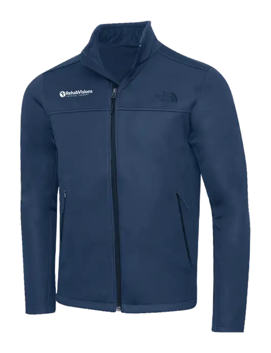 North Face Dark Navy Ridgewall Soft Shell Jacket w/RV Physical Therapy Logo