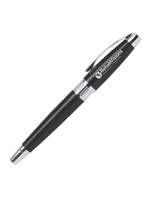 Masscotti Black Rollerball Pen - Black Ink w/RV Physical Therapy Logo