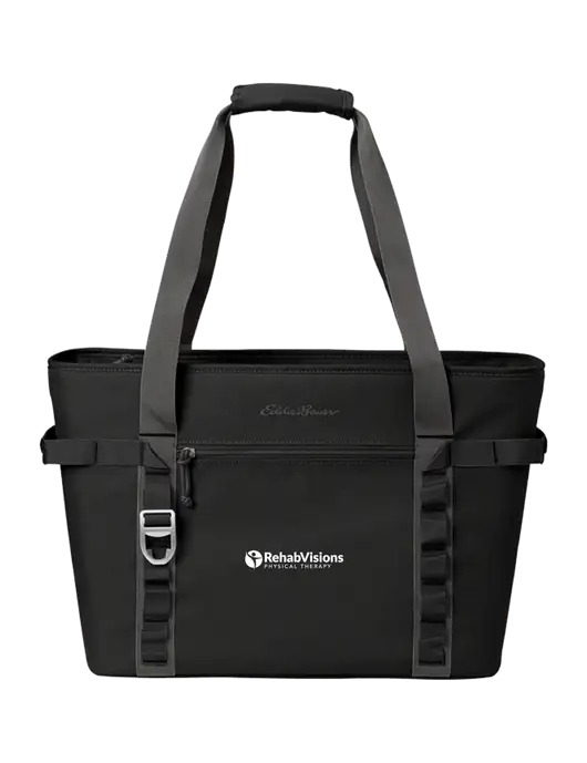Eddie Bauer Black/Medium Grey Max Cool Tote Cooler  w/RV Physical Therapy Logo