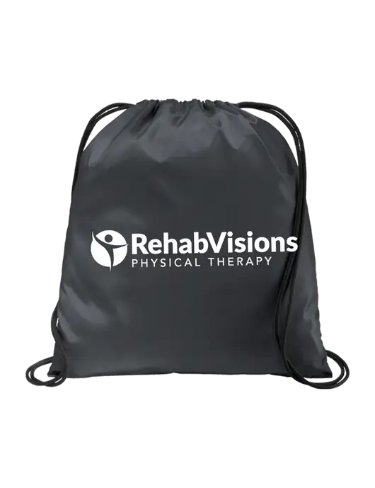 Drawstring  Graphite Grey Cinch Pack w/RV Physical Therapy Logo