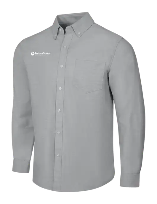 Light Grey SuperPro Oxford Shirt w/RV Physical Therapy Logo