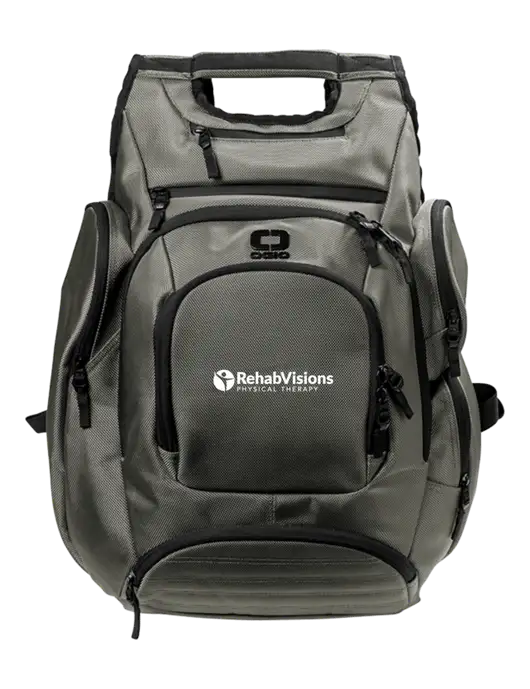 OGIO Medium Grey Metro Ballistic Laptop Backpack w/RV Physical Therapy Logo