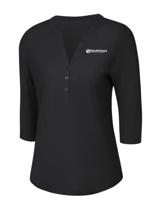 OGIO Blacktop Jewel Henley w/RV Physical Therapy Logo