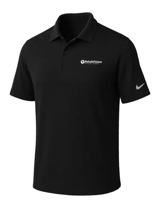 NIKE Black Dri-Fit Micro Pique Polo w/RV Physical Therapy Logo