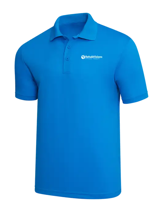 Sapphire Blue PosiCharge RacerMesh Polo w/RV Physical Therapy Logo