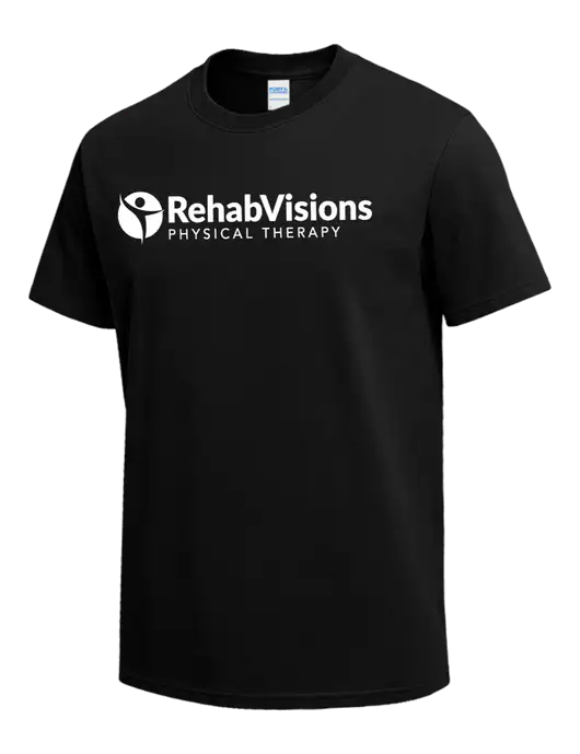 Black Heavyweight 6.1 oz T-Shirt w/RV Physical Therapy Logo