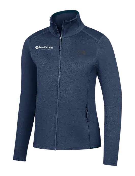 The North Face Womens Navy Heather Skyline Full-Zip Fleece Jacket w/RV Physical Therapy Logo