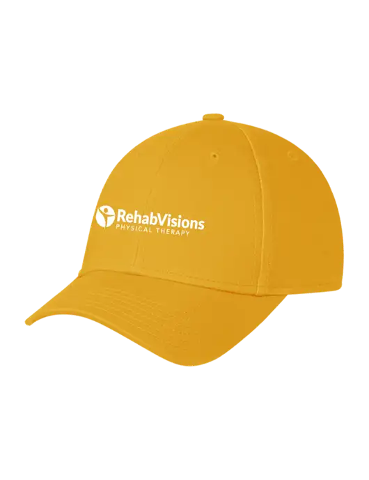Yellow Gold Structured Cap Hook & Loop w/RV Physical Therapy Logo