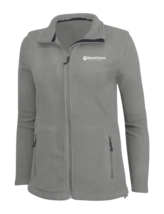 Womens Medium Grey Fleece Jacket w/RV Physical Therapy Logo
