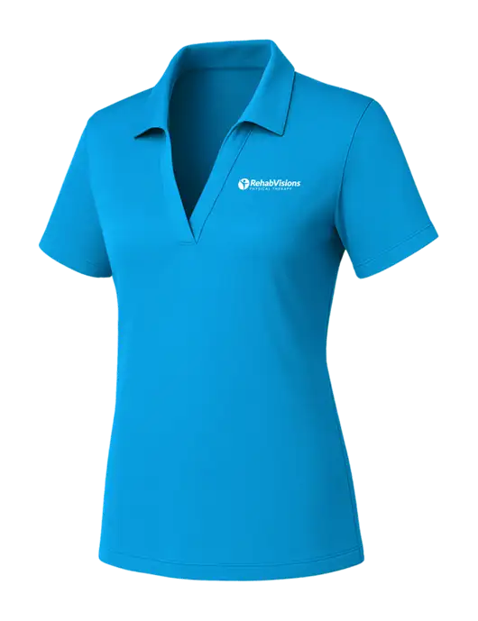 Womens Sapphire PosiCharge RacerMesh Polo w/RV Physical Therapy Logo