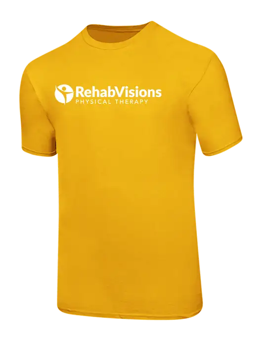 Ring Spun Yellow Gold 4.5 oz T-Shirt
 w/RV Physical Therapy Logo