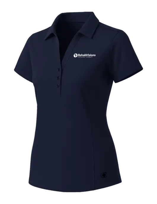 OGIO Womens Navy ONYX Polo w/RV Physical Therapy Logo