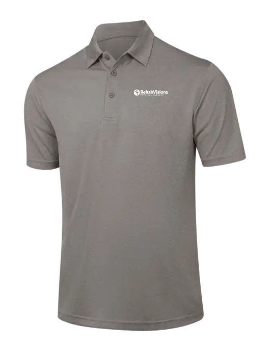 Medium Grey Heather Contender Polo w/RV Physical Therapy Logo