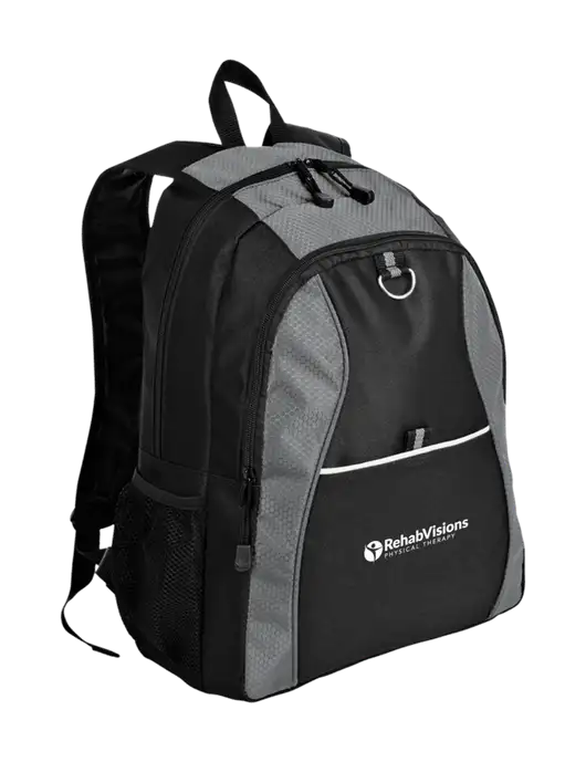 Honeycomb Grey/Black Backpack w/RV Physical Therapy Logo