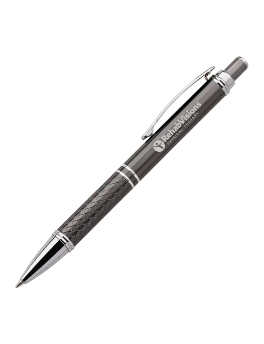 Dark Grey Stellar Scribe Pen - Black Ink w/RV Physical Therapy Logo