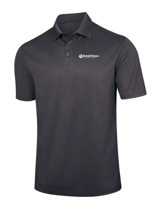 Dark Grey Performance Fine Jacquard Polo w/RV Physical Therapy Logo