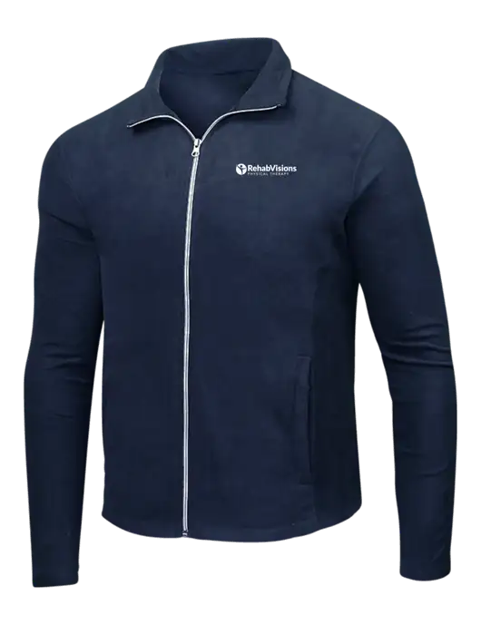 Navy Microfleece Jacket w/RV Physical Therapy Logo