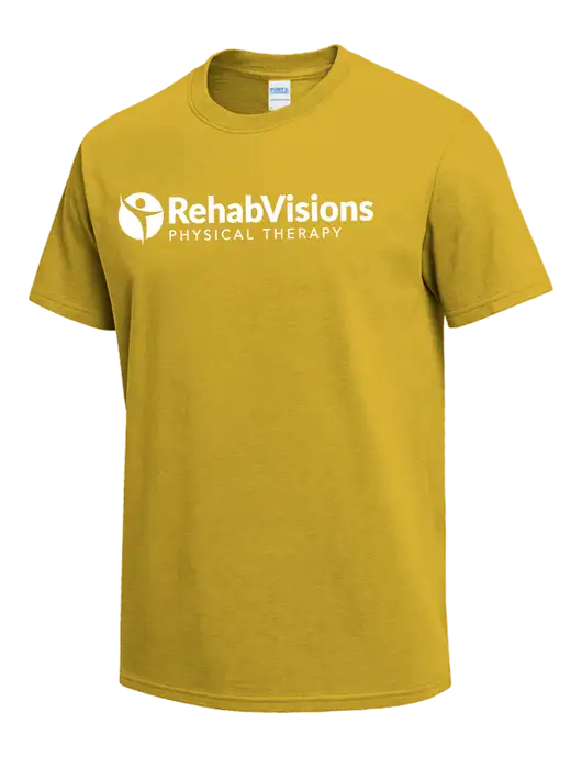 Yellow Heavyweight 6.1 oz T-Shirt w/RV Physical Therapy Logo