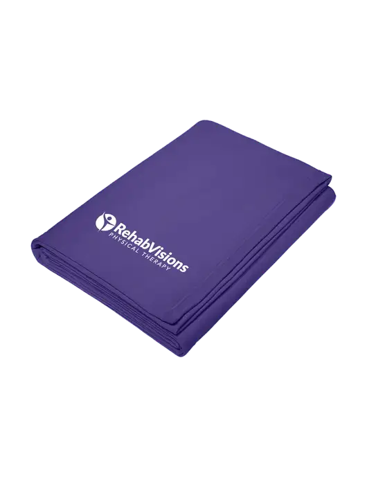 Core Purple Fleece Sweatshirt Blanket w/RV Physical Therapy Logo