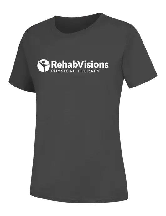 Womens Charcoal Core Blend Tee w/RV Physical Therapy Logo