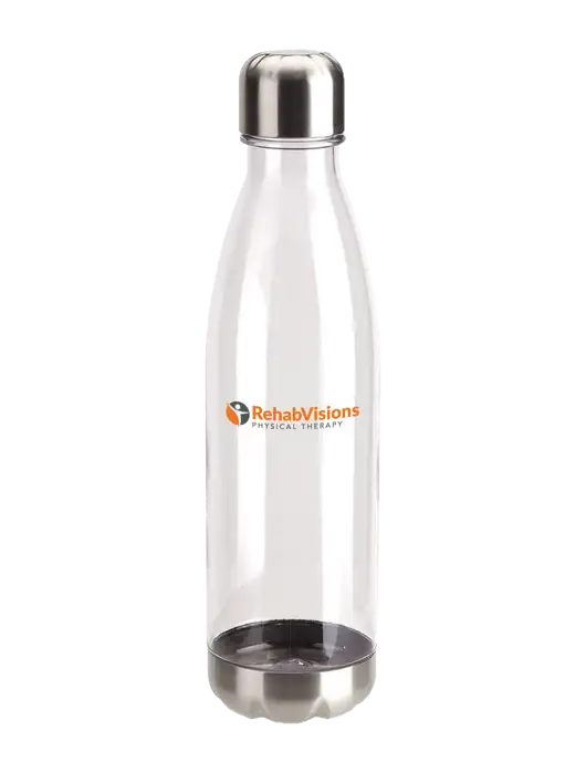 Bayside Tritan Clear 25 oz Bottle with Stainless Base and Cap w/RV Physical Therapy Logo