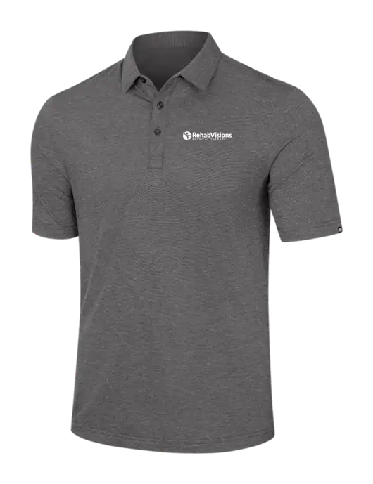 TravisMathew Dark Grey Heather Sunnyvale Polo w/RV Physical Therapy Logo