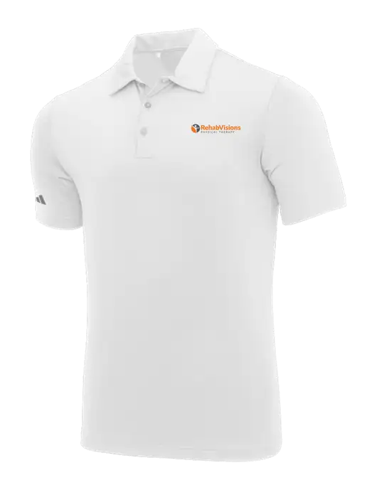 Adidas White Ultimate Solid Polo w/RV Physical Therapy Logo