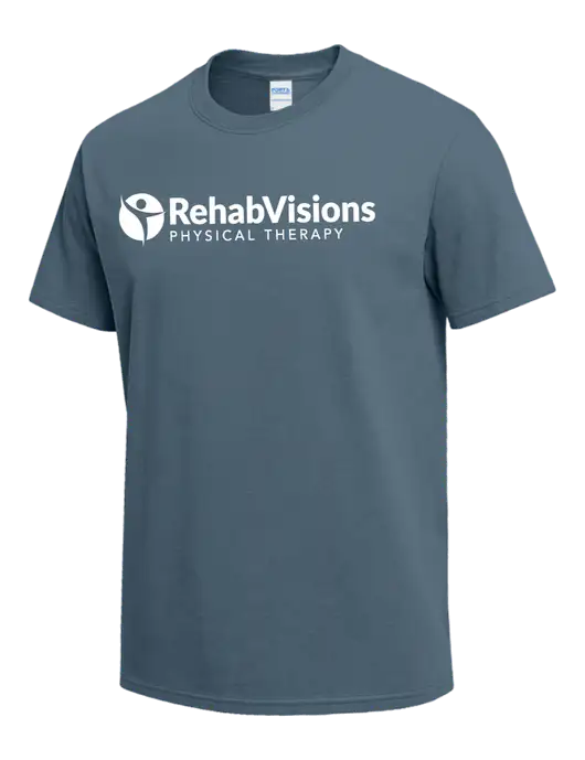 Slate Blue Heavyweight 6.1 oz T-Shirt w/RV Physical Therapy Logo