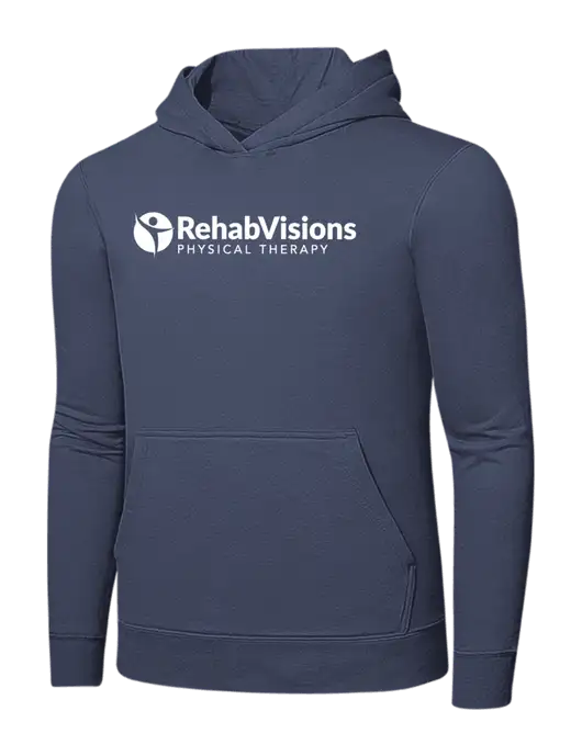 Steel Blue 7.8. oz Ring Spun Hooded Sweatshirt w/RV Physical Therapy Logo