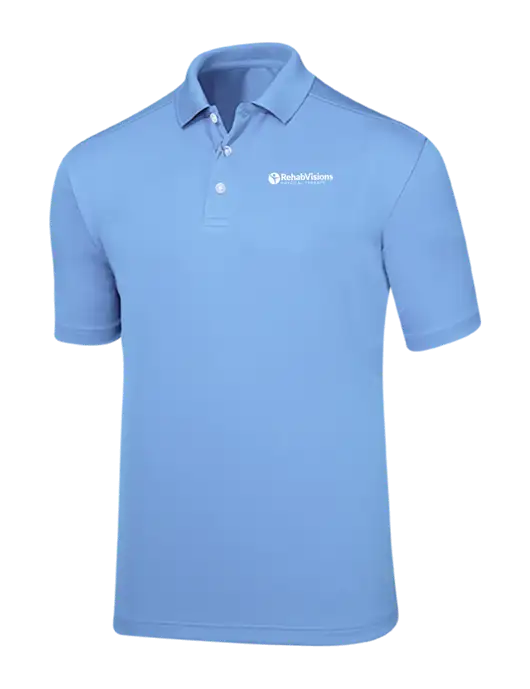 Callaway Core Light Blue Performance Polo w/RV Physical Therapy Logo